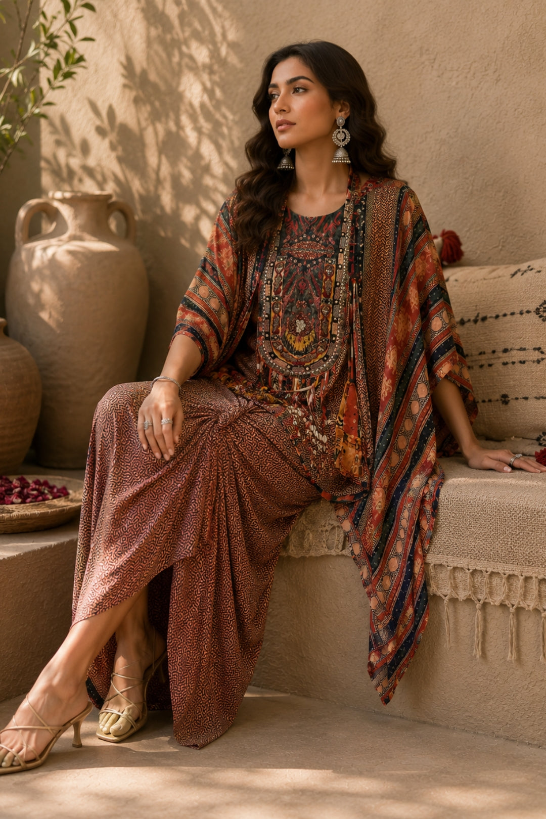 Rust Tribal Kaftan