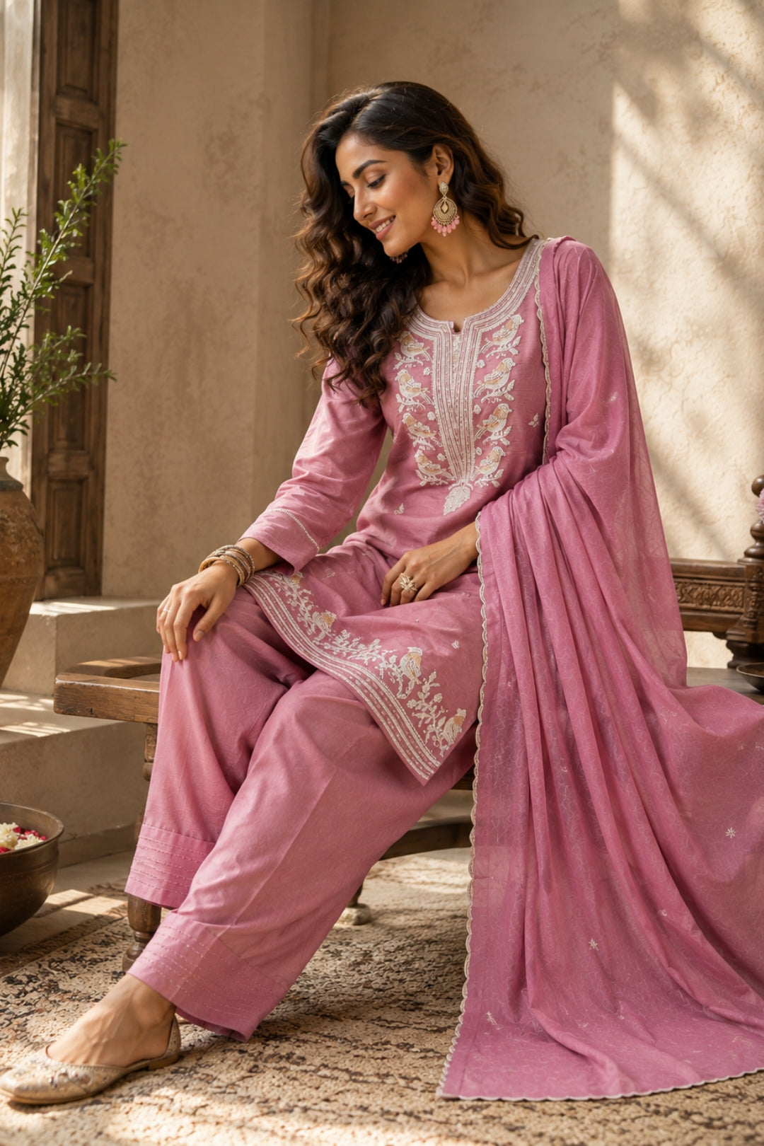 Mauve Pink Kurta Set