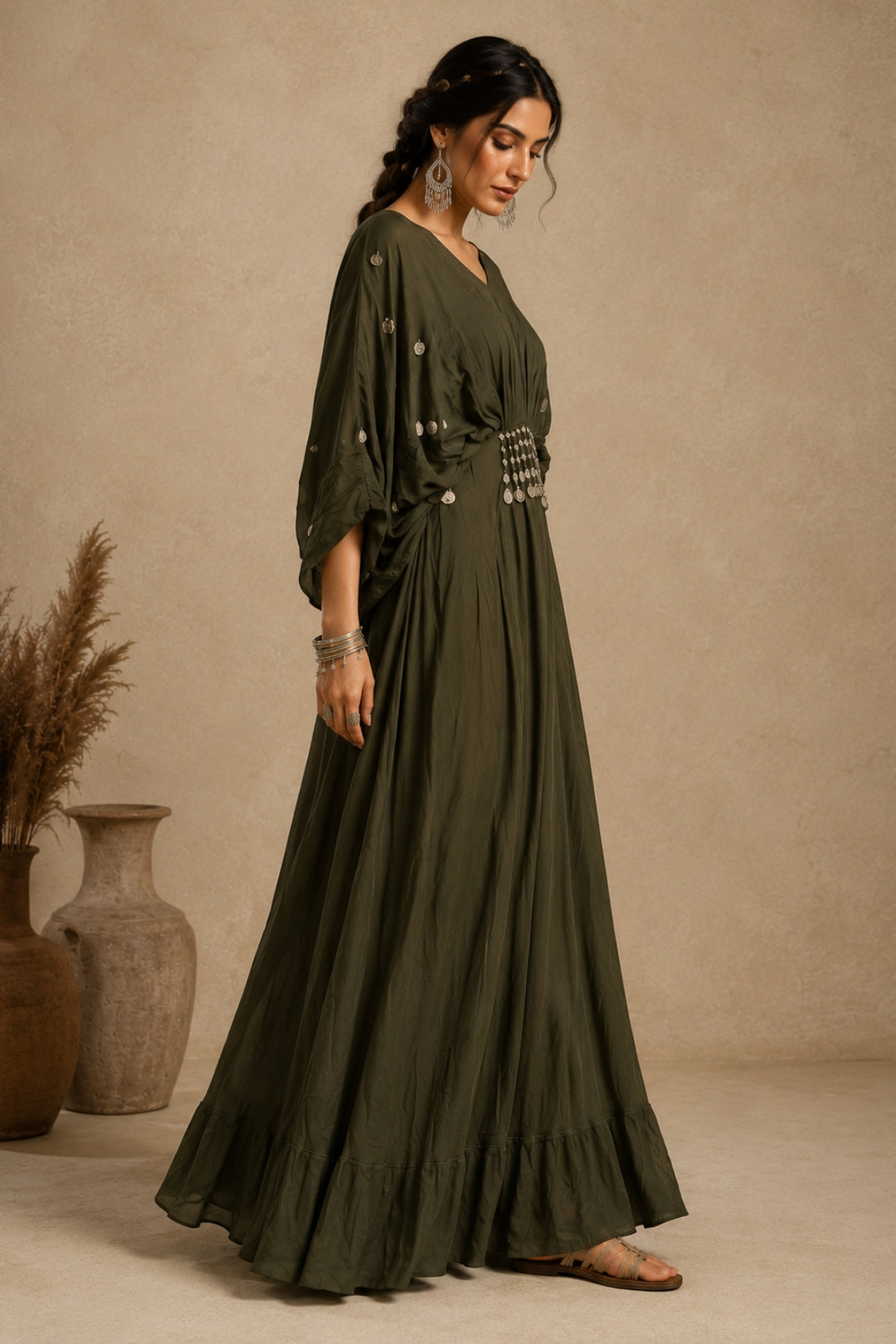 Olive Kaftan Gown