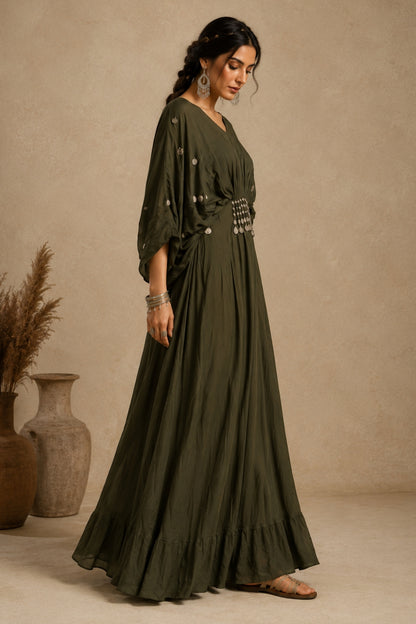 Olive Kaftan Gown