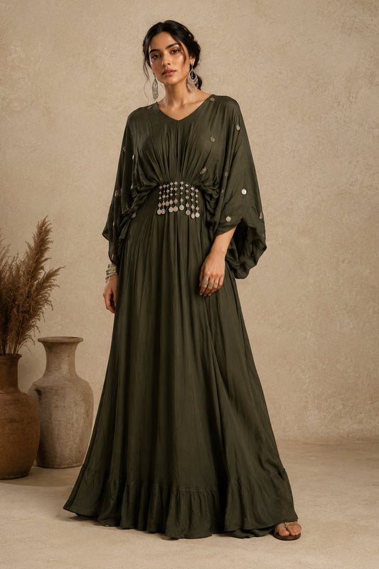 Olive Kaftan Gown