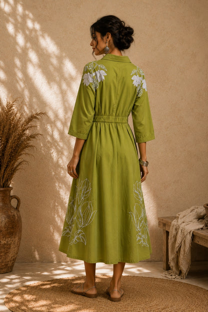 Olive Wrap Dress