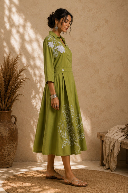 Olive Wrap Dress