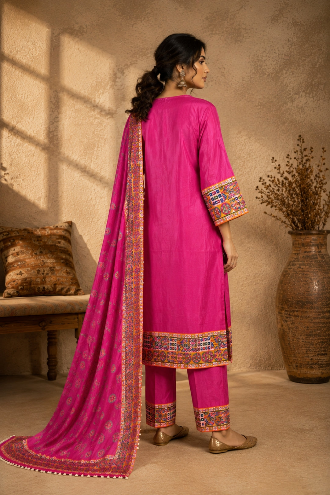 Fusia Mirror-Work Kurta Set