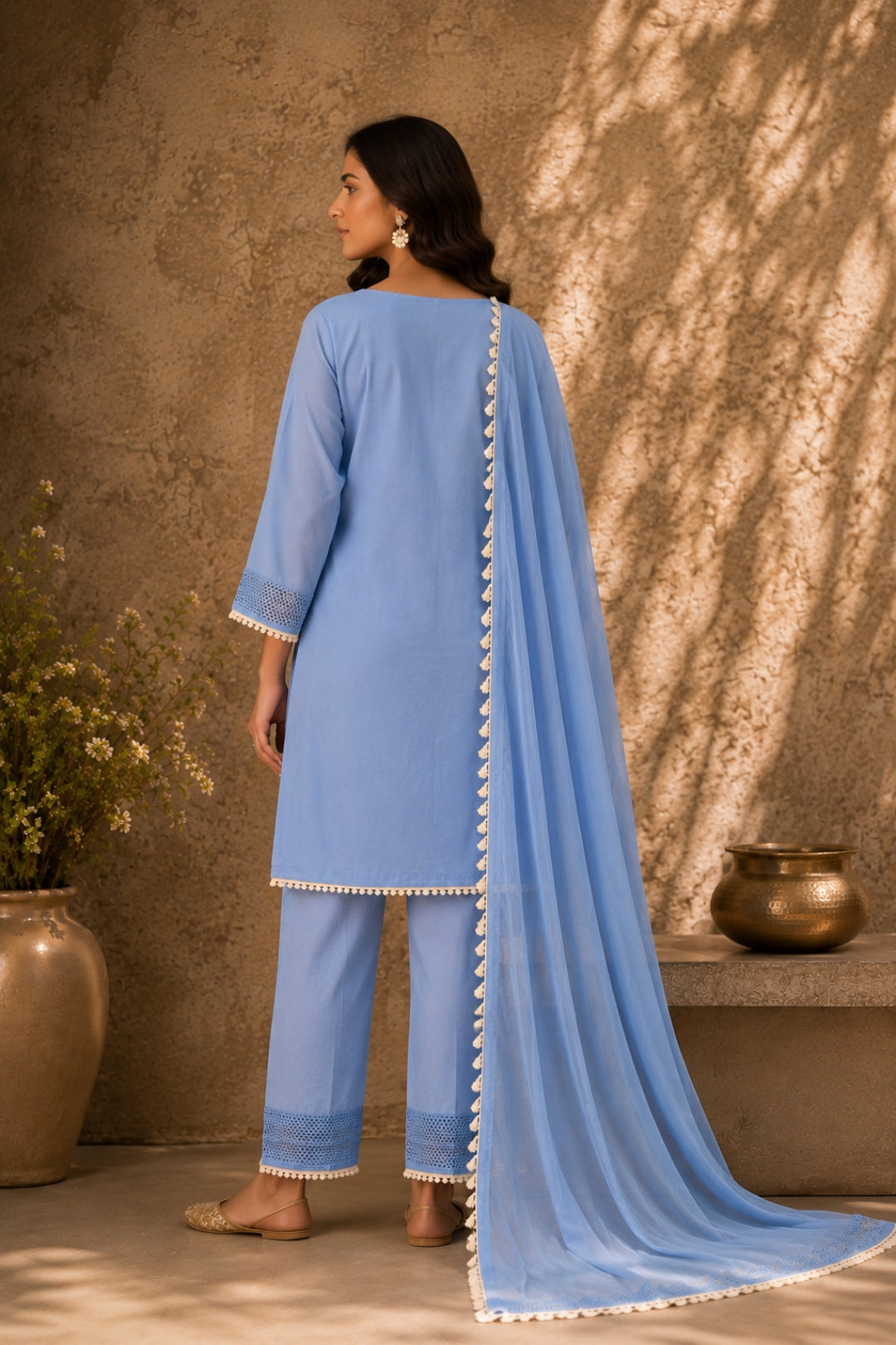 Powder Blue Farsi Kurta Set