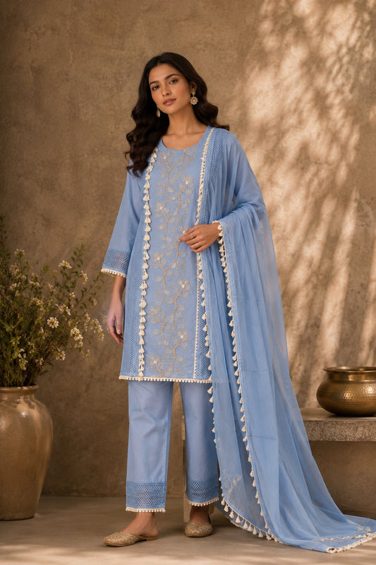 Powder Blue Farsi Kurta Set