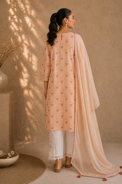 Peach Booti Kurta set
