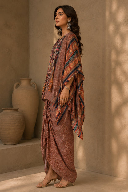 Rust Tribal Kaftan