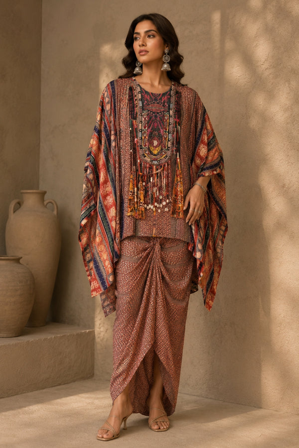 Rust Tribal Kaftan