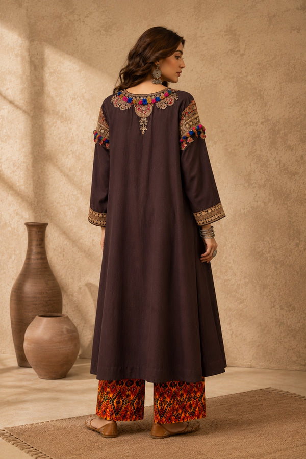Brown Tribal Kurta Set