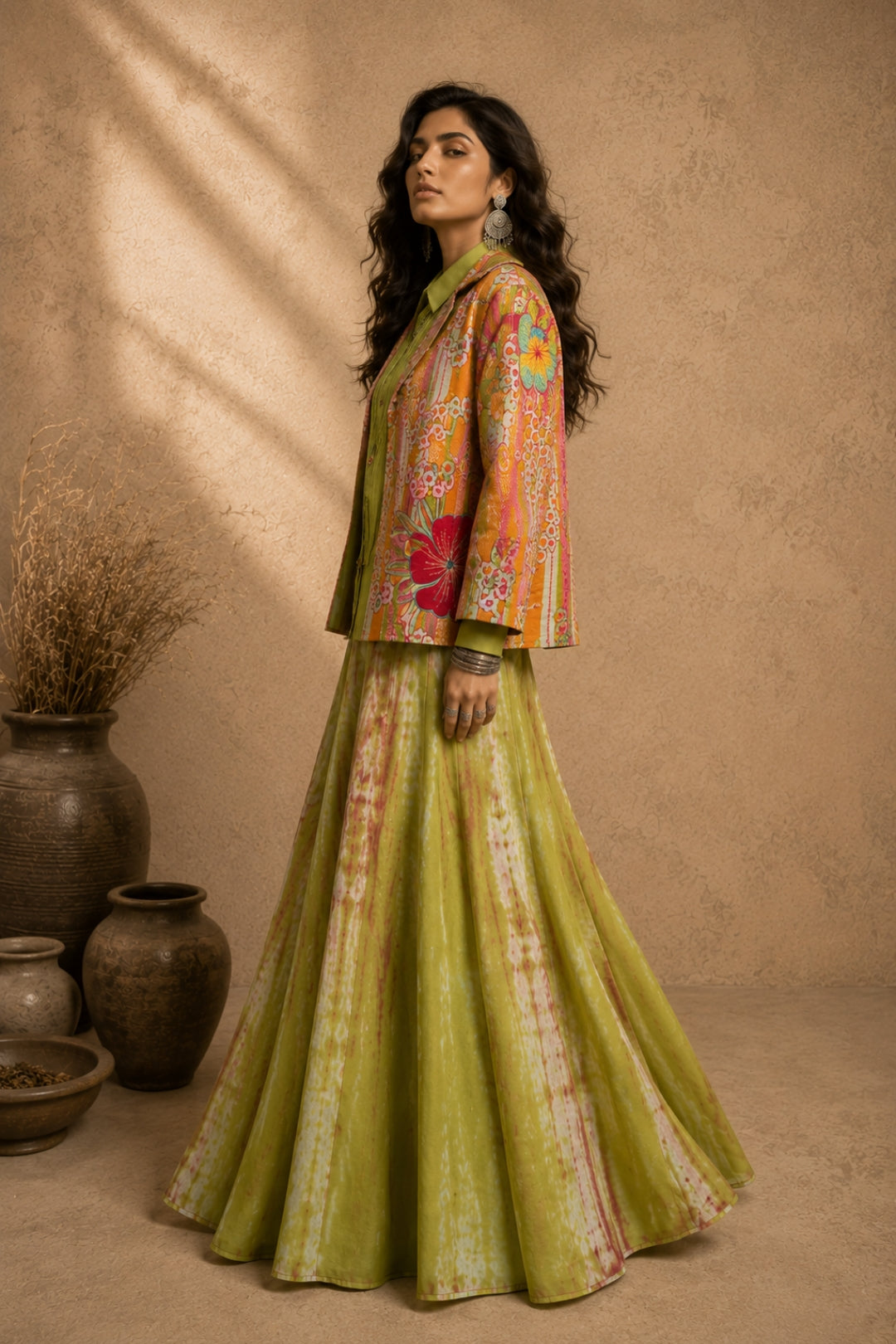 Lime Floral Blazer Set