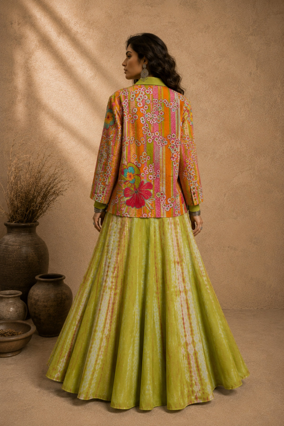 Lime Floral Blazer Set