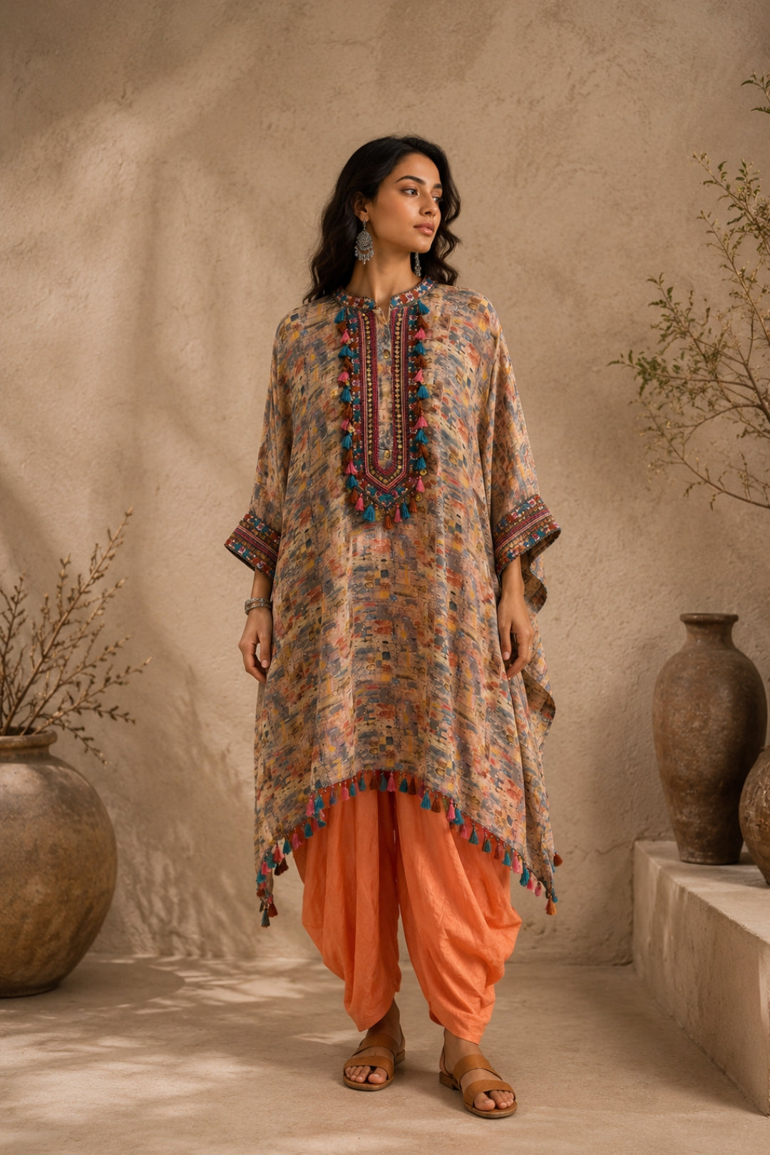 Abstract Kaftan Set