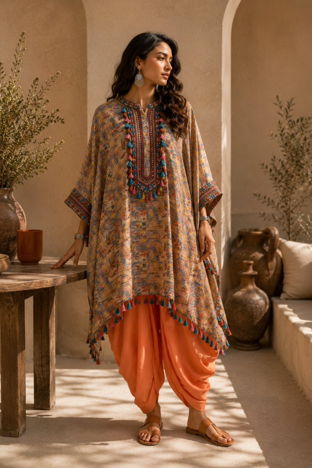 Abstract Kaftan Set