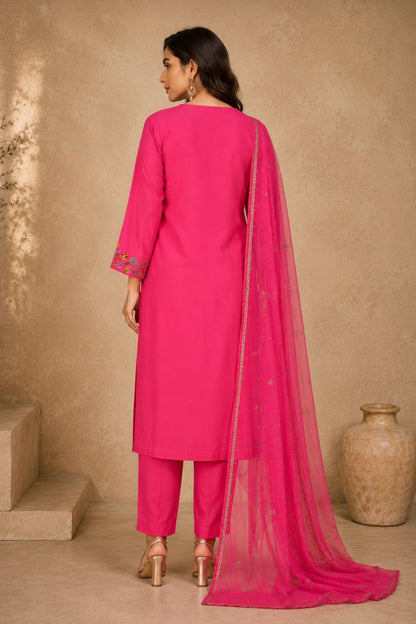 Hot Pink Paisley Kurta Set