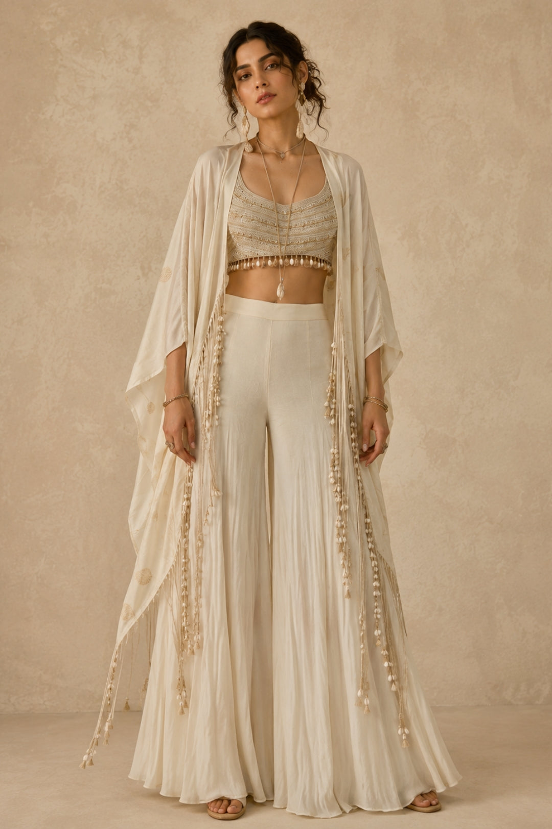 Ivory Cape Sharara Set