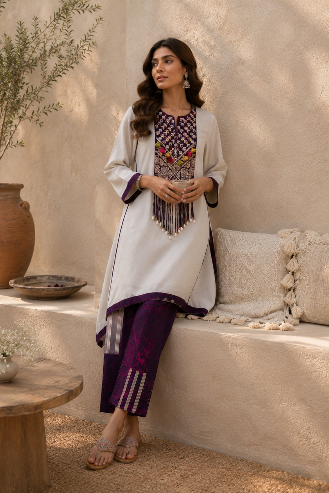 Ivory Asymmetric Tunic