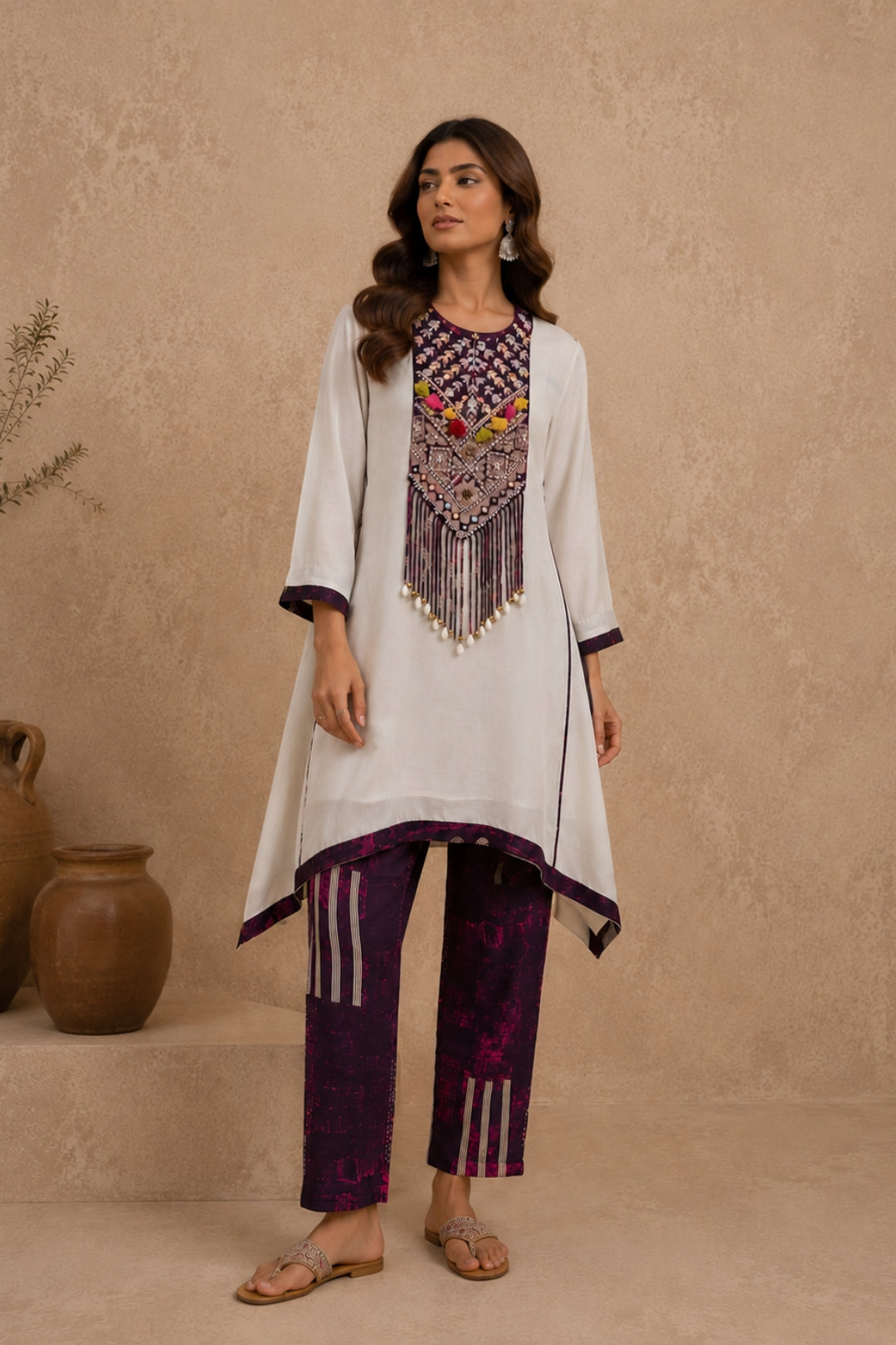Ivory Asymmetric Tunic