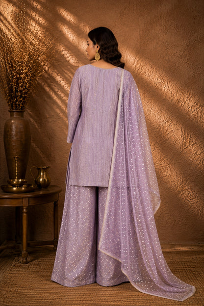 Lavender Salsa Fabric Kurta Set