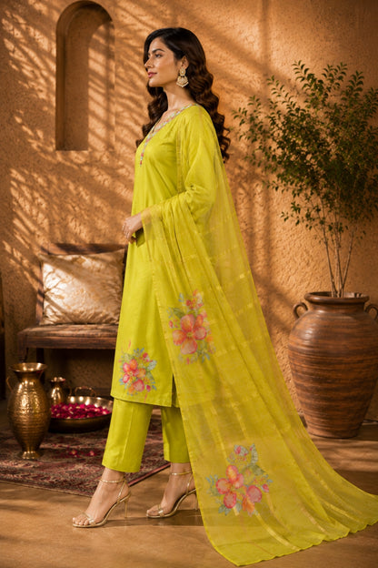 Lime Green Kurta Set