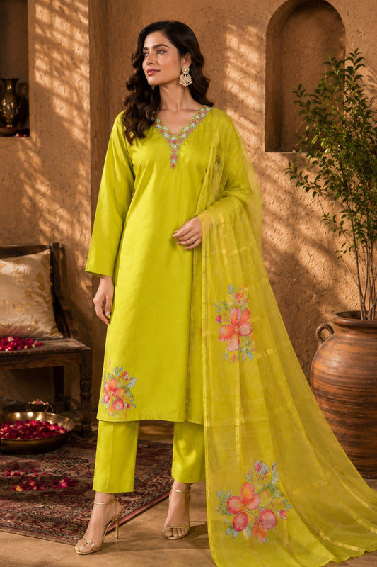 Lime Green Kurta Set