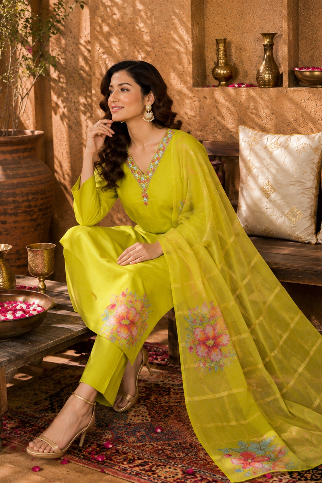 Lime Green Kurta Set