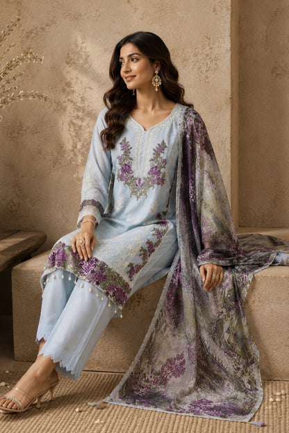 Powder Blue Kurta Set