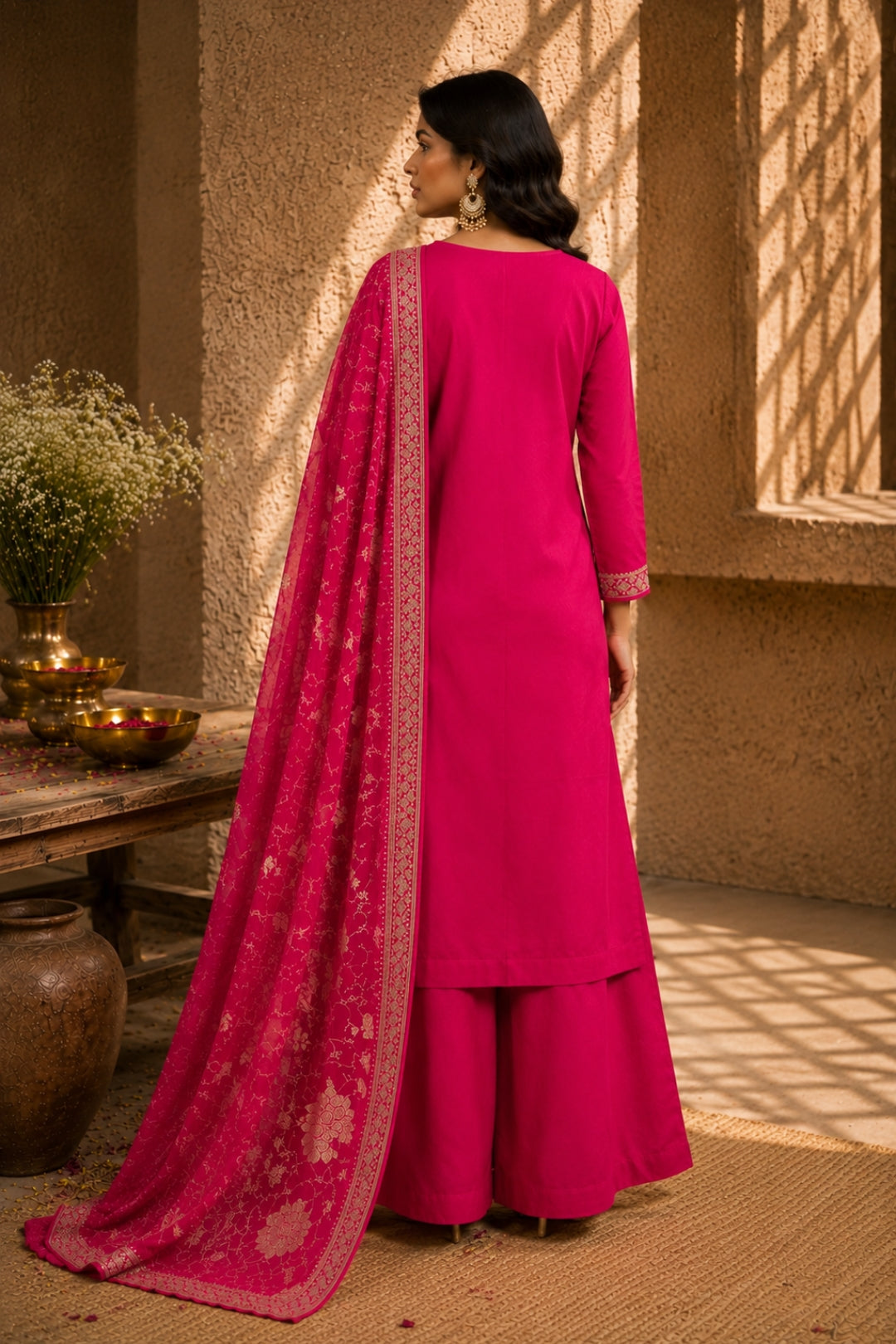 Amber Bloom Mul Chanderi Kurta Set