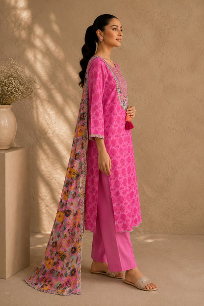 Pink Ikat Kurta Set