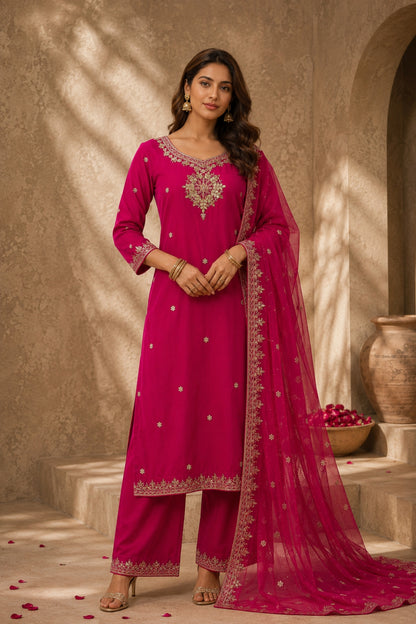 Magenta Gold Booti Set