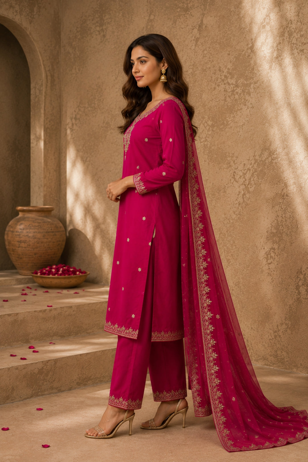 Magenta Gold Booti Set