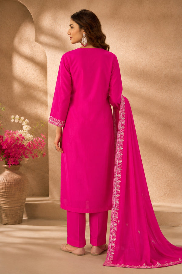 Magenta Sequin Embroidered Kurta Set